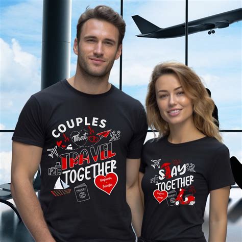 Names in Heart Matching Couple Travel Outfit Matching Couples, Travel ...