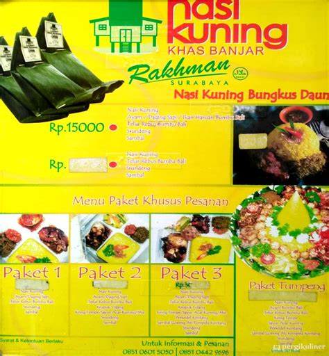 Selalu diperbarui! Menu Nasi Kuning Khas Banjar Rakhman, Rungkut, Surabaya