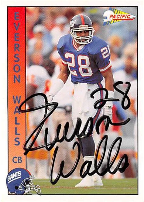 Everson Walls autographed football card (New York Giants DJSC) 1992 ...