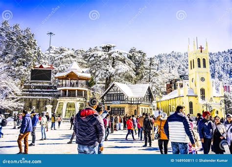 Mall Road is the Main Street in Shimla, the Capital City of Himachal Pradesh, India Editorial ...