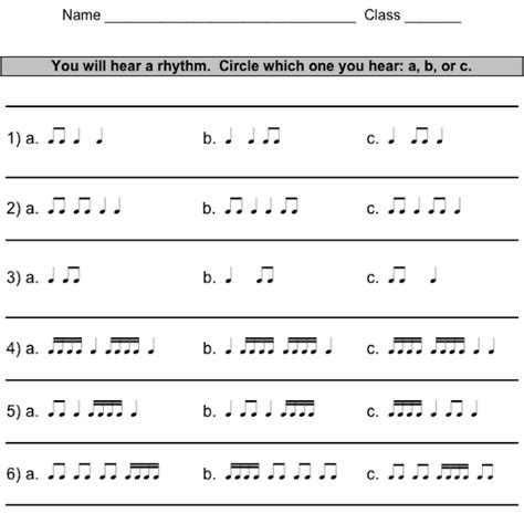 Rhythm worksheets | Exclusive Music