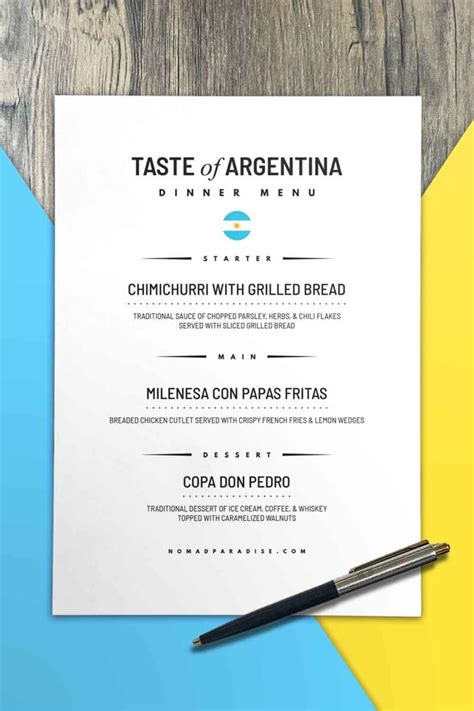 Argentinian-Inspired Dinner Menu