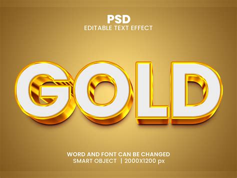 Gold 3D Editable Photoshop Text Effect Template by Bdrobin on Dribbble