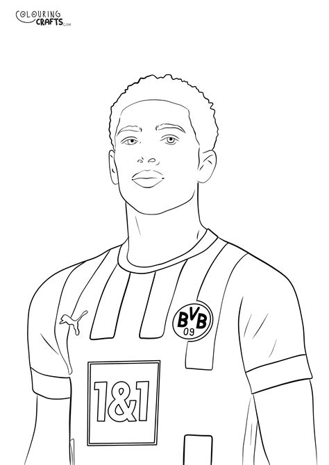 Jude Bellingham Borussia Dortmund Colouring Page Colouring Crafts | The ...