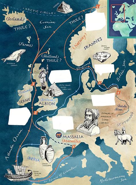 Theresa Grieben for BBC World Histories Issue VII: Map of Pytheas of ...