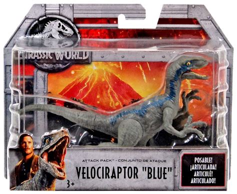 Jurassic World Fallen Kingdom Attack Pack Velociraptor Blue Action ...