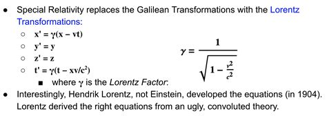 Lorentz Transformations | Philosophy, Science, and Logic