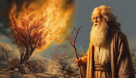 Premium Photo | Moses and burning bush Ai generated illustration