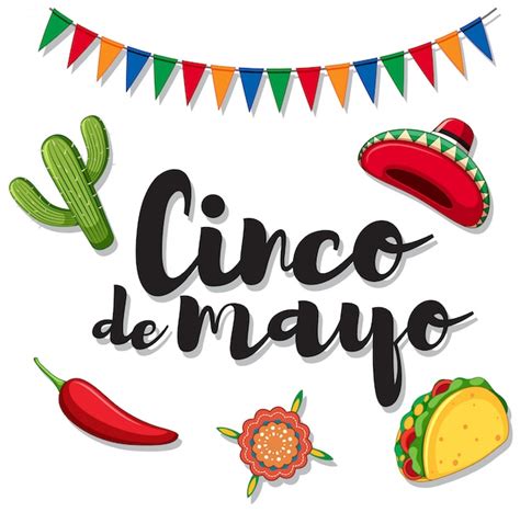 Cinco de mayo con adornos mexicanos. | Vector Gratis