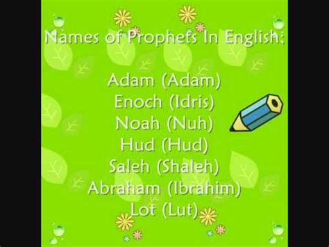 The Names of 25 Prophets Mentioned in the Qur'an, Rahmah Muslim ...