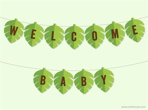 Jungle Baby Shower Banner Printable Jungle Theme Banner | Etsy