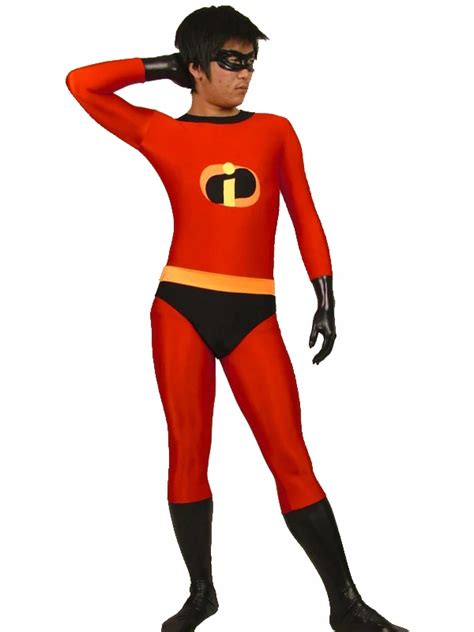 Adult Men's Mr. Incredible Halloween Costume Superhero Fantasy Clothing Cartoon Movie Fancy ...