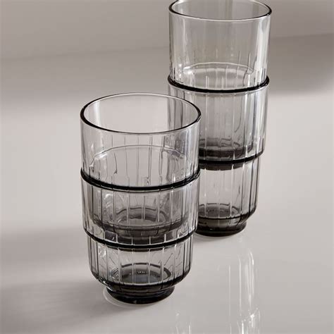 Ridged Stackable Glassware (Set of 6) | West Elm