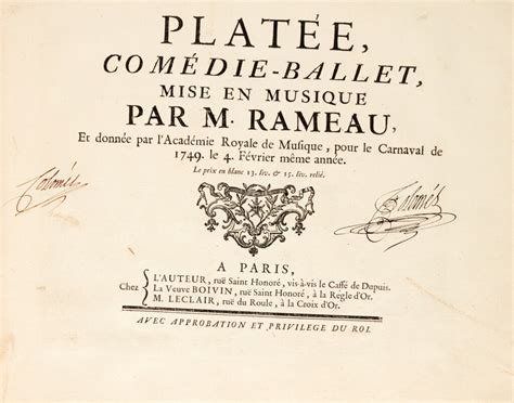 J.-P. Rameau. Two first editions of opera-ballets in one volume: "Pigmalion" and "Platée", c ...