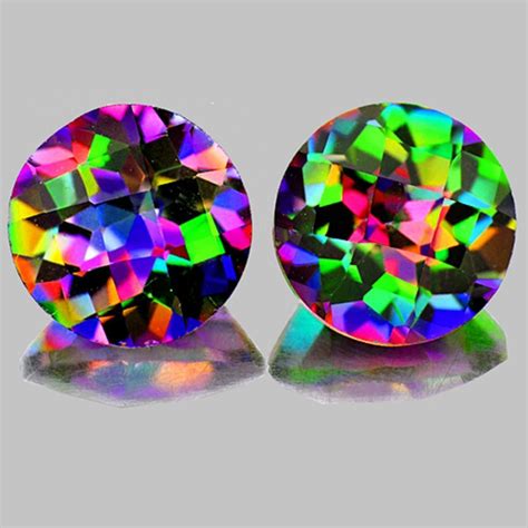 Natural Rainbow Mystic Topaz Pair 10.00 MM - Flawless