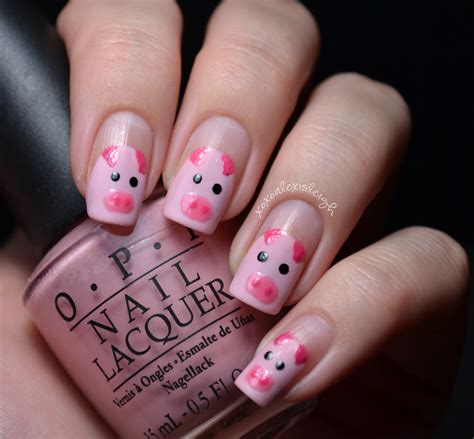 Piggy nail art | Pig nails, Animal nails, Farm animal nails