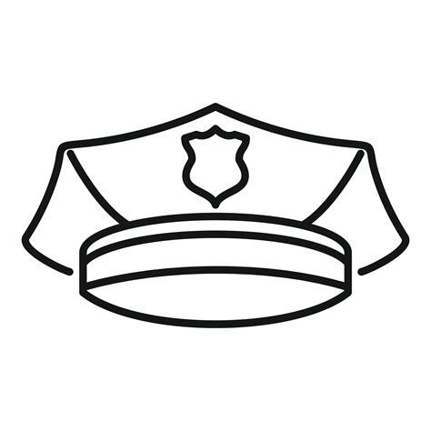 Police officer cap icon, outline style 14522535 Vector Art at Vecteezy