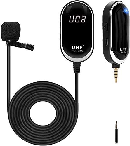 Wireless Lavalier Microphone System Wireless Lapel Mic Micro Rechargeable Wireless Transmitter ...