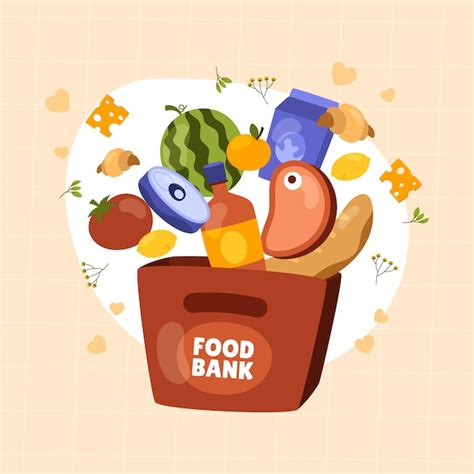 Premium Vector | Hand drawn food bank illustration