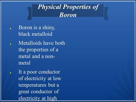 Physical Properties Of Boron