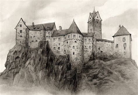 Loket Castle | Castle drawing, Castle sketch, Medieval castle