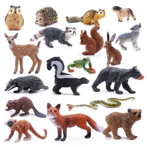 Buy SIENON 18Pcs Forest Animals Figures Toys, Baby Woodland Animals ...