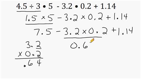 The Order Of Operations And Decimals - YouTube