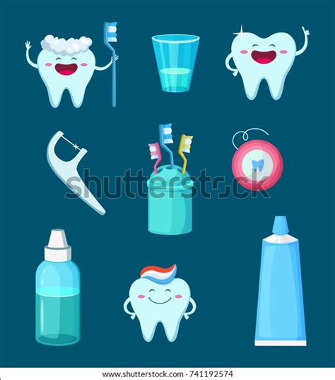 Funny Characters Illustration Cartoon Teeth Different Stock Vector (Royalty Free) 741192574 ...