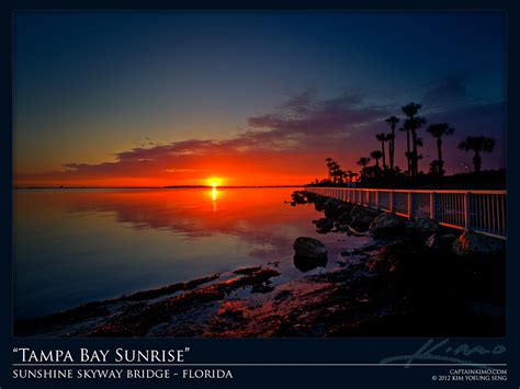 Sunrise at Sunshine Skyway Bridge Rest Area Tampa Bay Florida