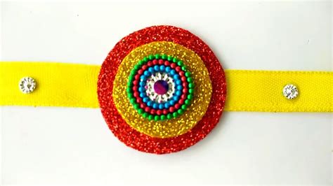 SIMPLE RAKHI MAKING AT HOME || BEAUTIFUL RAKHI CRAFT FOR RAKSHA BANDHAN