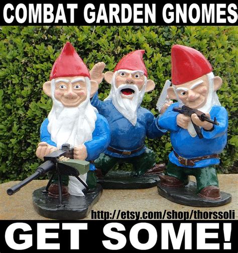 Combat Gnome MEME6 Yard Gnomes, Funny Garden Gnomes, Lawn Gnome, Gnome ...