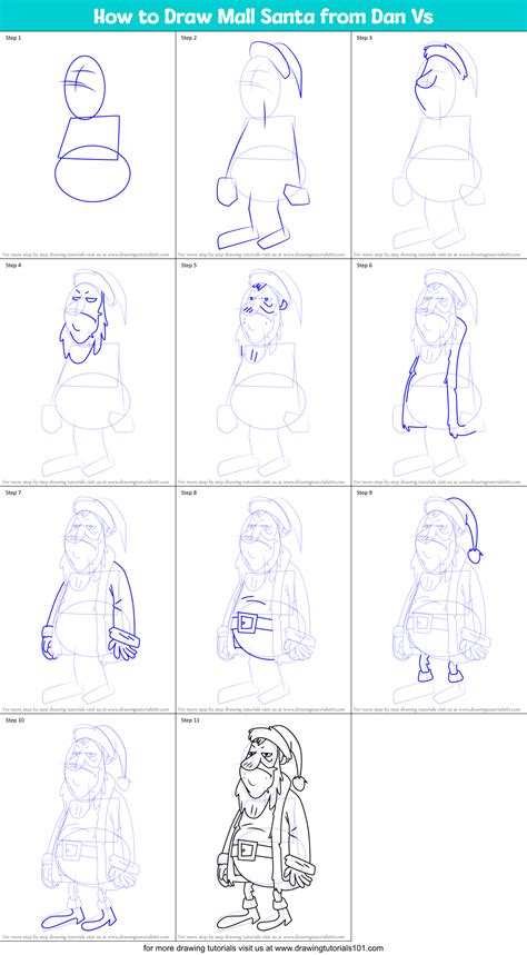 How to Draw Mall Santa from Dan Vs (Dan Vs) Step by Step ...