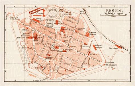 Old map of Reggio (Reggio Emilia) in 1903. Buy vintage map replica ...