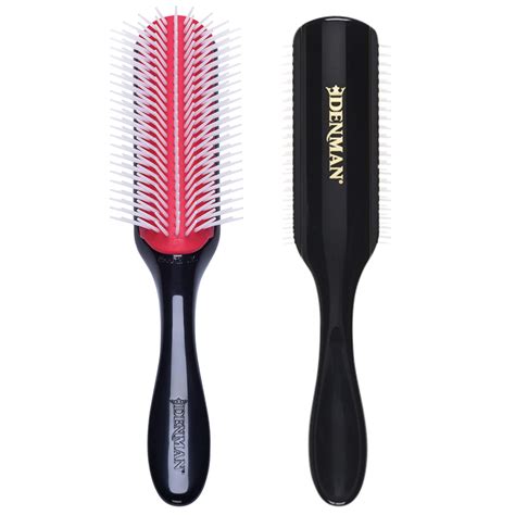 Buy Denman Curly Hair Brush D4 (Black & Red) 9 Row Styling Brush for Styling, Smoothing Longer ...