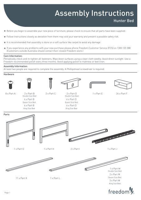 Assembly Instructions - Freedom Furniture