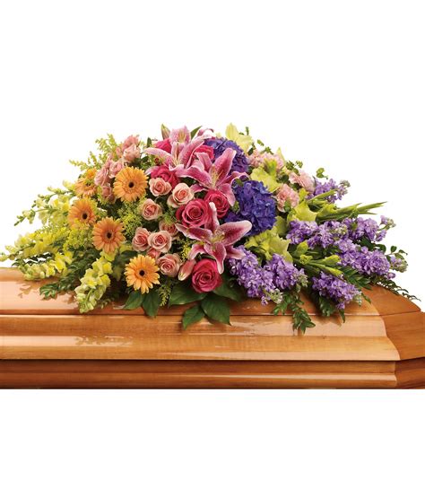 Garden of Sweet Memories Casket Spray (T267-4A) - Bunches Flower Co.