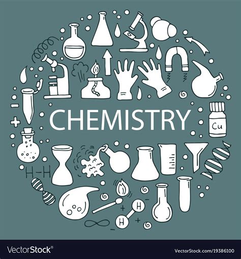 A set of icons on theme chemistry Royalty Free Vector Image