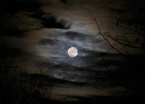 Full Moon Through the Clouds