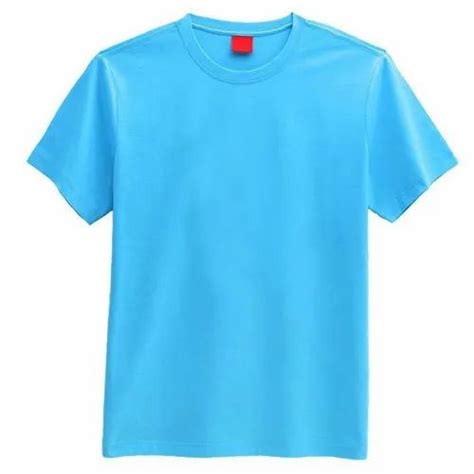 Mens Plain Sky Blue Cotton T Shirt, Size: S-XXL at Rs 125 in Ludhiana ...