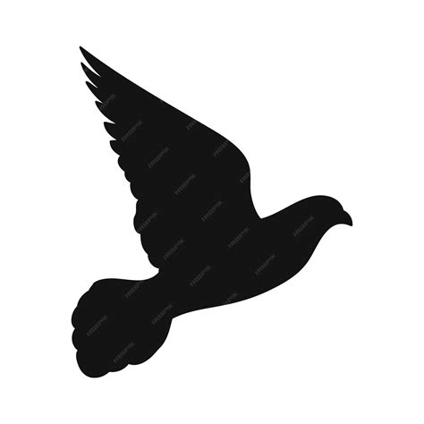 Premium Vector | Silhouette of a dove in flight, side view. vector ...