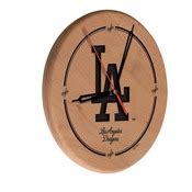 Los Angeles Dodgers 13" Solid Wood Engraved Clock, WClkLNatMLBLAD