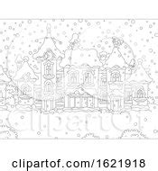 Royalty-Free (RF) Winter Village Clipart, Illustrations, Vector Graphics #1