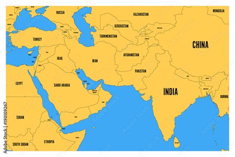 Middle East Map Easy To Read - Get Latest Map Update