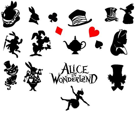 Alice In Wonderland Clip Art Black And White