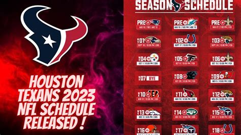 Houston Texans 2023 NFL Schedule RELEASED! - YouTube