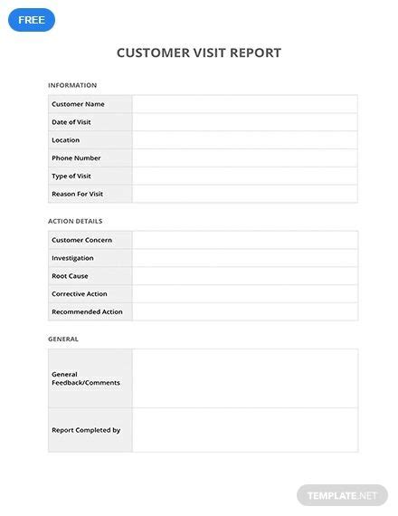 Customer Visit Report Template in Word, PDF, Pages, Google Docs - Download | Template.net ...