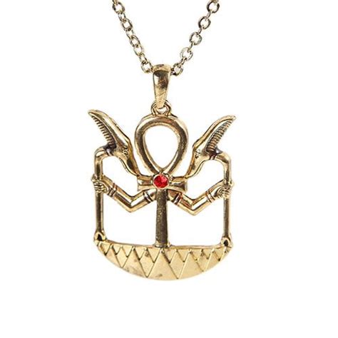 EGYPTIAN ANKH GOLDEN NECKLACE PENDANT PEWTER ALLOY - Walmart.com