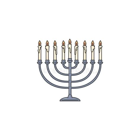 Sketch Icon Of Jewish Menorah For Hanukkah Cartoon Vector Illustration Isolated. Stock Vector ...