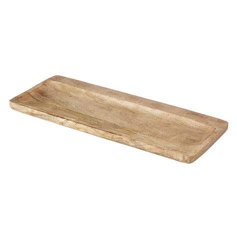 21" Brown Wooden Rectangular Tray - Walmart.com - Walmart.com