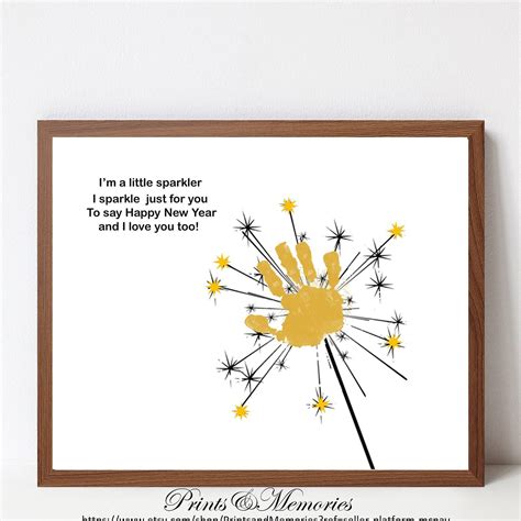 Sparkler Handprint Art, New Year's Craft for Kids, Handprint Poem, I'm ...